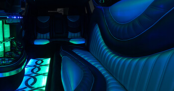 Inside a modern limo