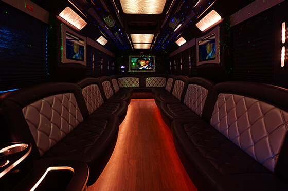 Party bus with TVs